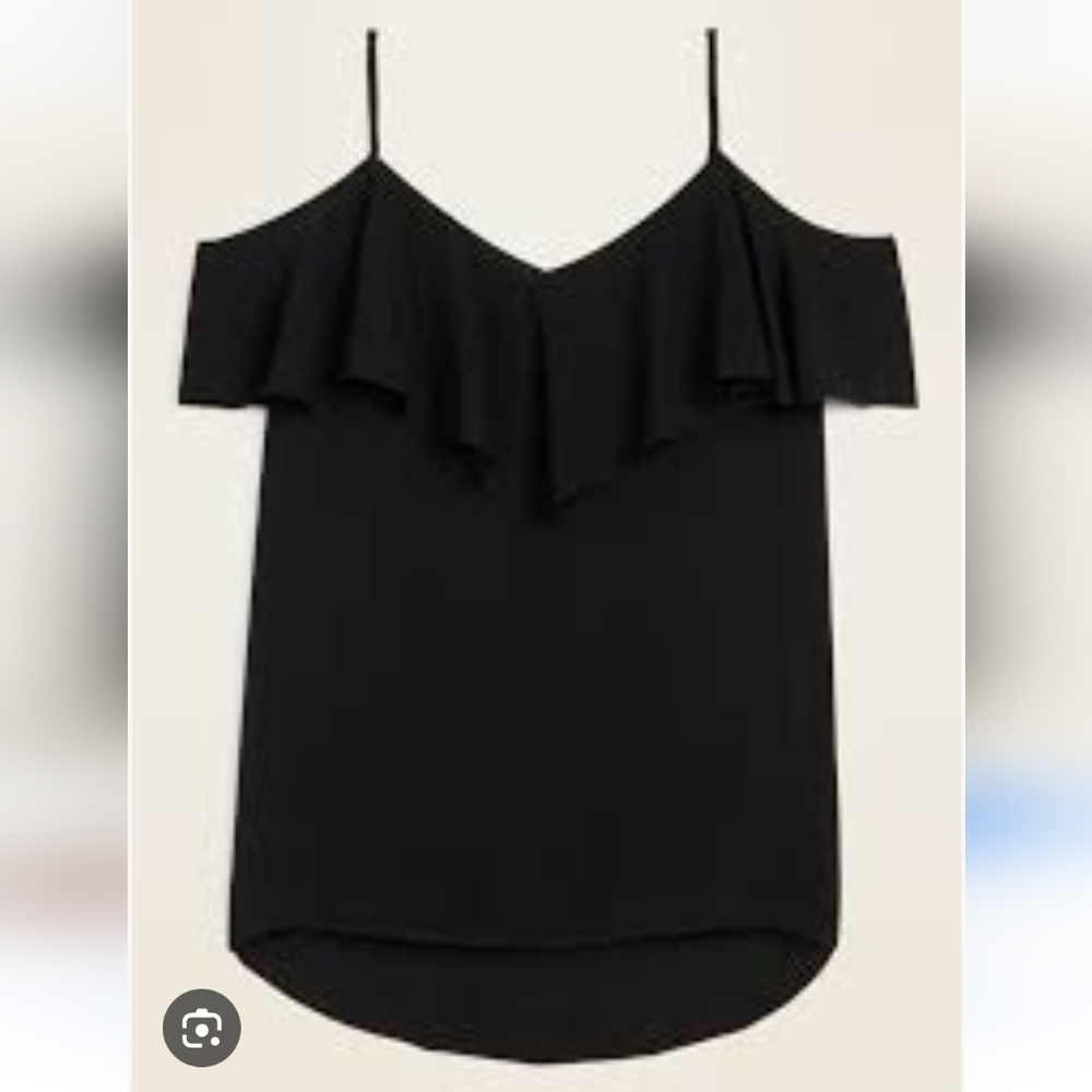 Soft-woven ruffled cold-shoulder cami